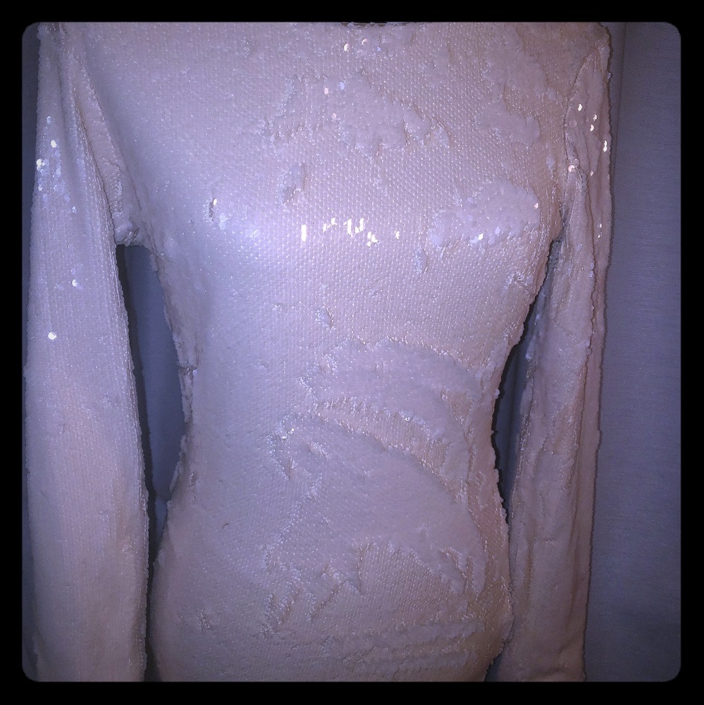 Stunning Cream Sequined Dress